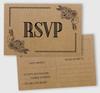Inkdotpot 50 Blank RSVP Postcards Floral Kraft Rustic Print 4"X6" Response Cards,RSVP Reply Card For Wedding,Bridal Shower,Baby