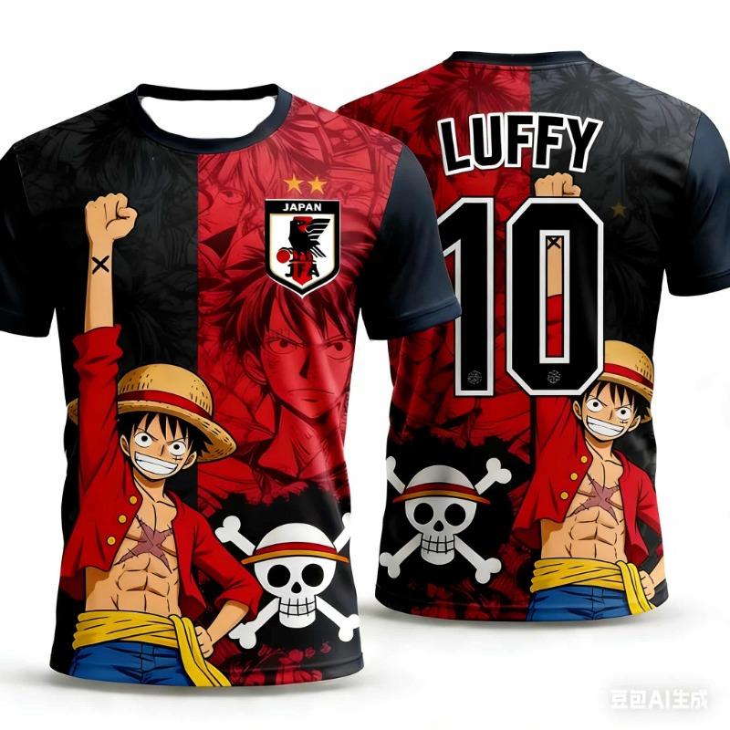 Luffy Football Jersey T-shirt Kids Football Special Jersey  Adult Men's Quick-Drying T-shirt