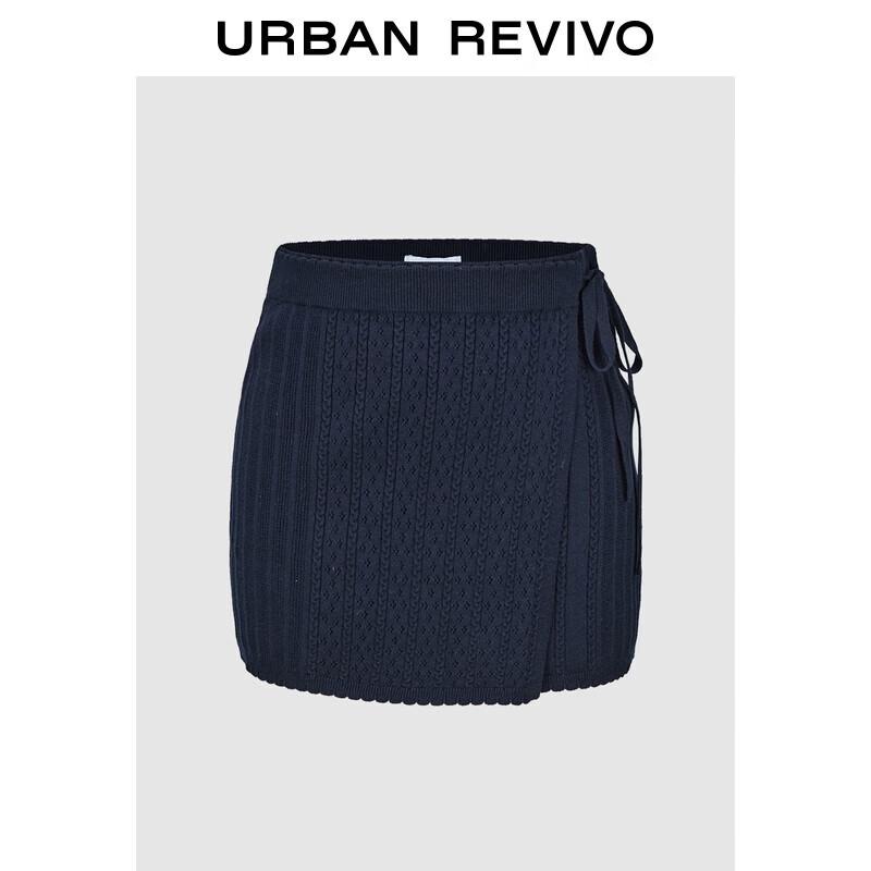 UR Women s Twisted Cable Tie Cotton Knit Mini Skirt L