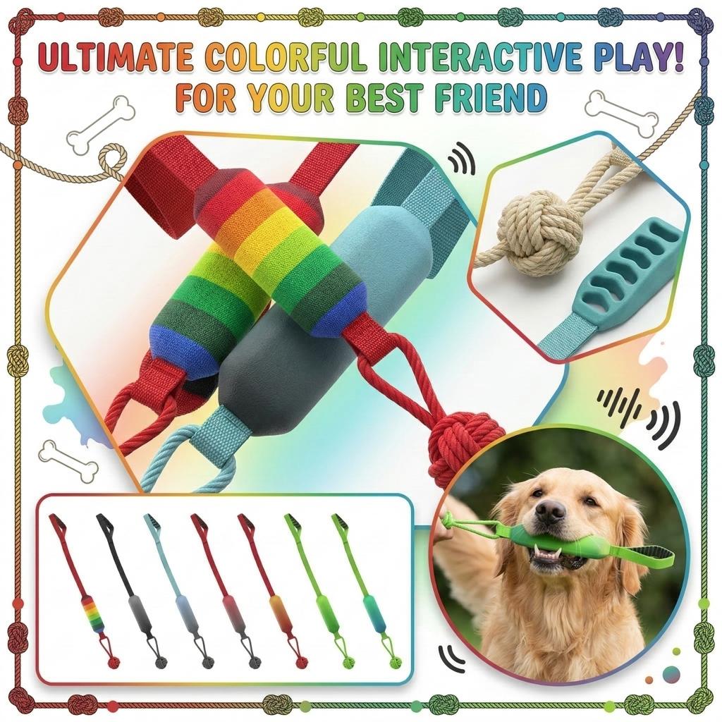 Biting And Vocalizing Dog Toy With Cotton Rope Interactive Pulling And Stretching For Pet  Random Colors