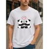 European Sizes Panda- Cute and Sweet Style All-season Comfortable T-shirt. This Casual T-shirt Suitable for All Seasons Is Very Versatile for Men