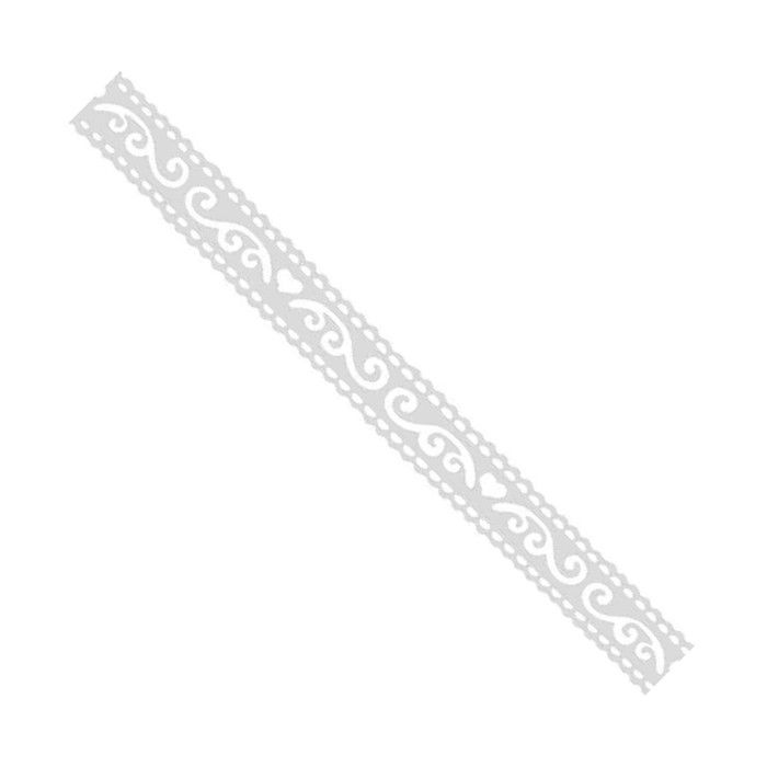 Ruban adhésif fantaisie 1,5 cm x 1 m rosace blanches