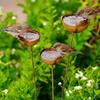 3-Tier Bowl Metal Bird Bath Long Stem Rusty Bird Feeder Retro Rain Catcher  Outdoor Garden