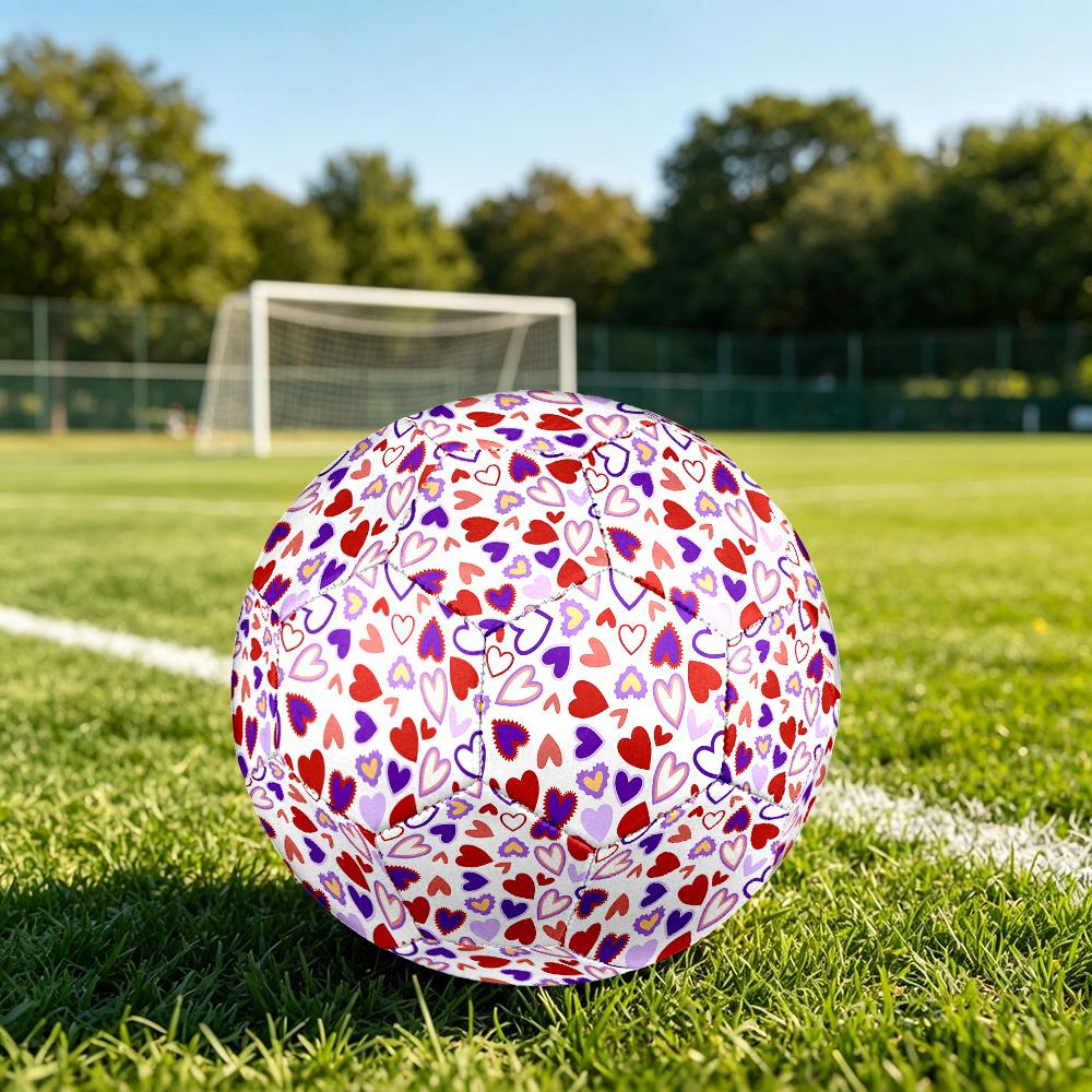 1PC Colorful Heart Soccer Ball Size 5 Football Machine Sewn Indoor/Outdoor Universal Football A120