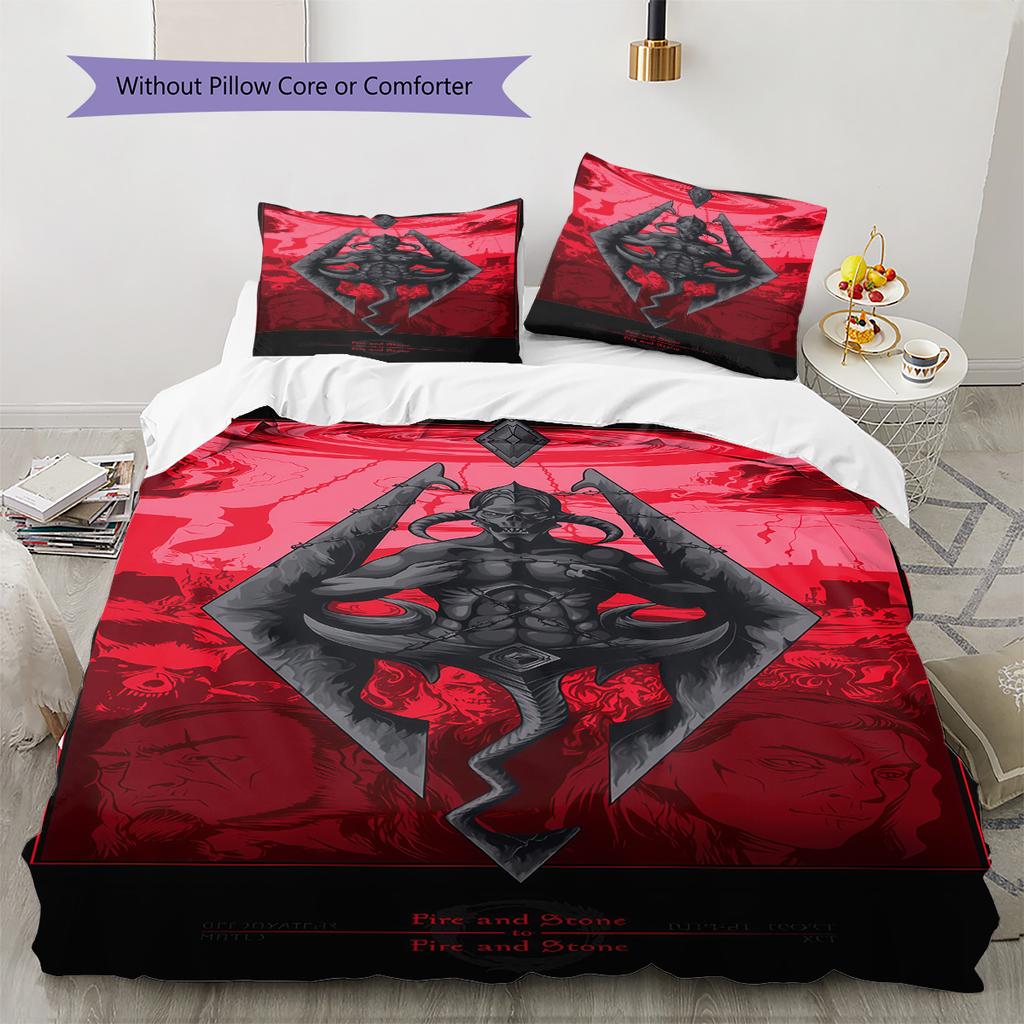 The Elder Scrolls Bedding Quilt Set Quilt Cover Pillowcase Home Decoration Birthday Gift (1 * duvet cover + 2 * pillowcase, without core)