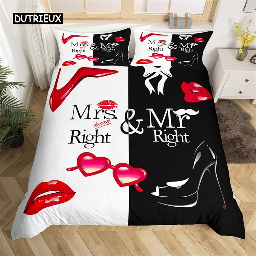 Flower Butterfly High Heels Duvet Cover King Fantasy Glitter Quilt Cover Polyester Romantic Theme Bedding Set Valentine Day Gift