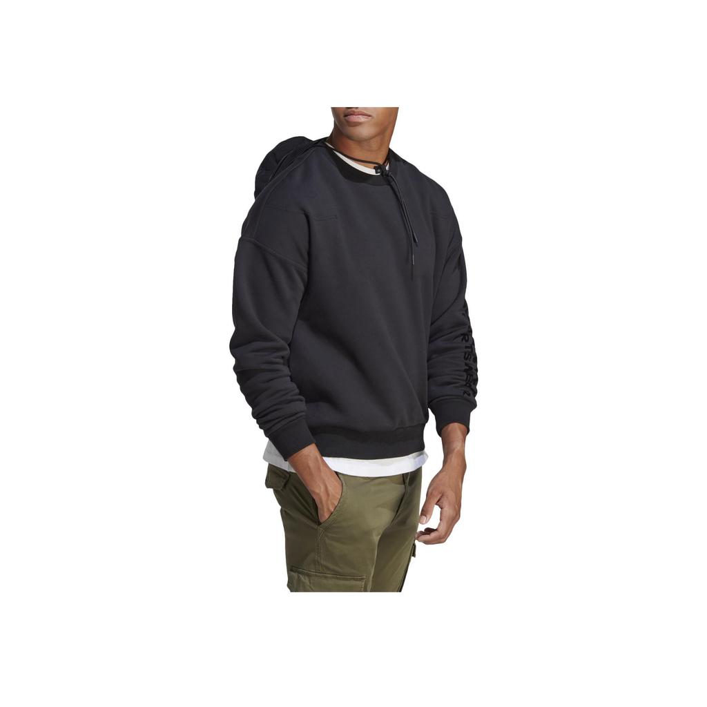 Adidas Logo Print Sweatshirt Men Sweatshirt Black IA9363