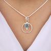 Sky Blue Topaz Gemstone 925 Sterling Silver Handmade Jewelry Partywear Pendant 1.2" For Women PP-68-7