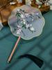 Chinese Embroidered Eight-Petal Round Dance Fan with Tassel - Perfect for Hanfu and Qipao Costumes