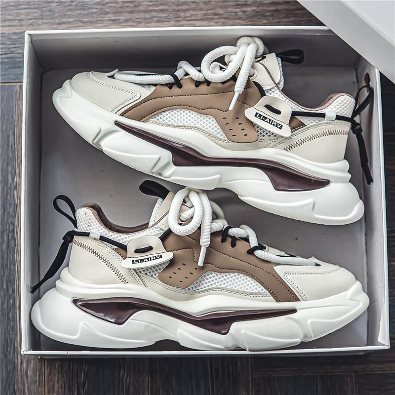 Men'S Shoes Are Versatile, Breathable, Thick-Soled Heightening Sports Shoes, Trendy Non-Slip And Wear-Resistant Men'S Casual Shoes