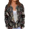 Fashion Women's Christmas Print Long Sleeve Knitted Cardigan Button Jacket