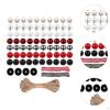 Christmas Snowman Wooden Beads Set Ornaments Loose Spacer Hanging Xmas Pendants for