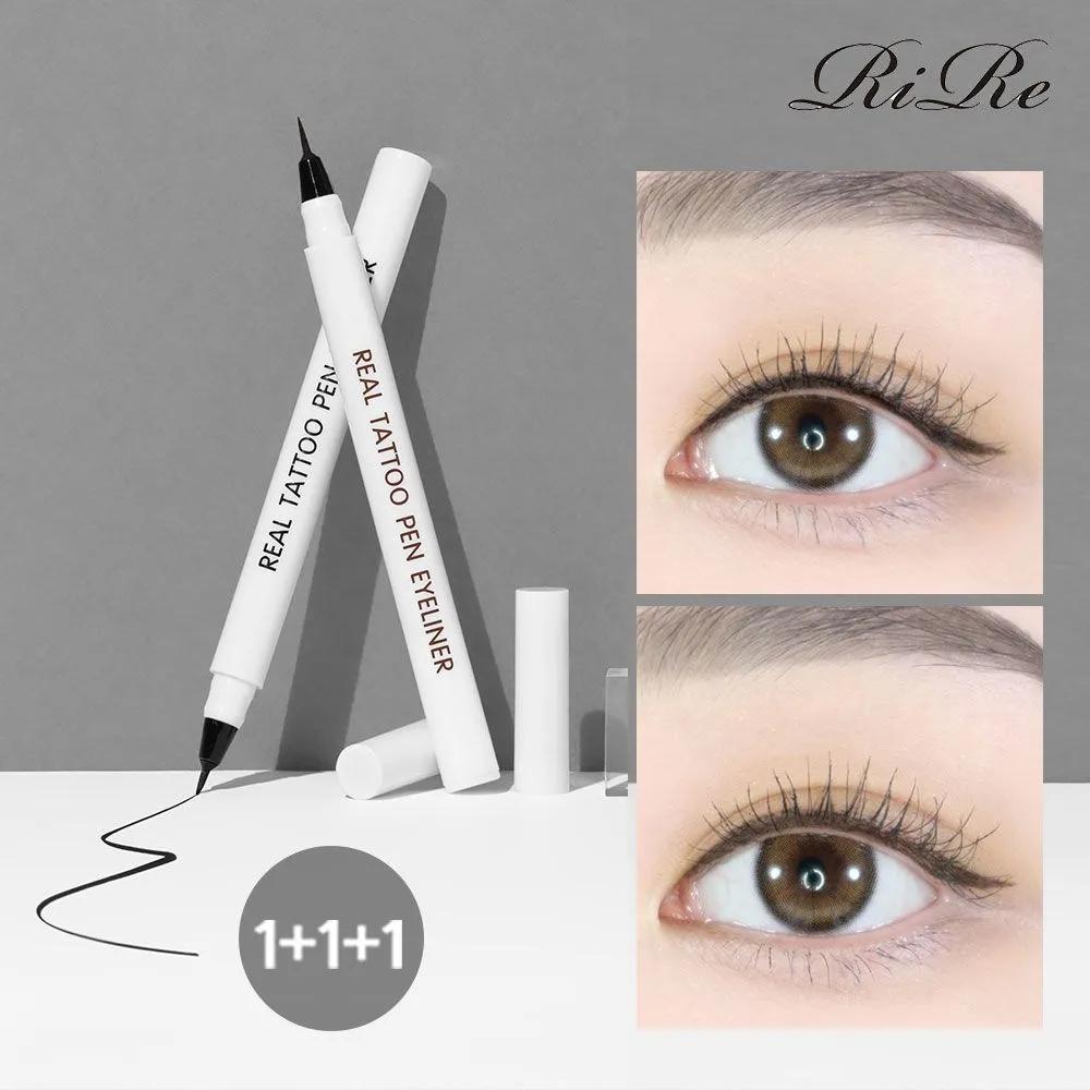 

[1+1+1] RIRE Подводка-тату для глаз Real Tattoo Pen - Стойкая к размазыванию, Стойкая, Тонкий кончик Real Tattoo Pen_Deep Black 2 + Deep Brown 1