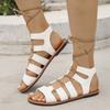 Große Größe Hohl Flache Sandalen Damen Sommer Neu Offene Zehen Flach Mit