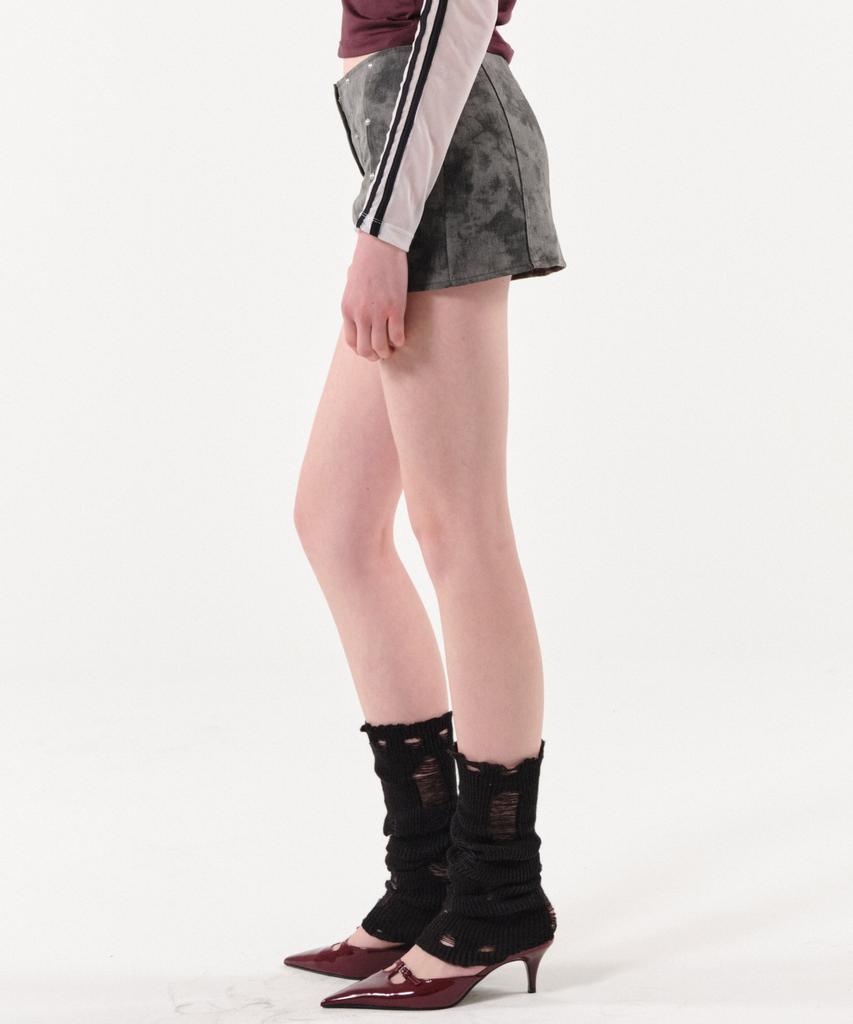 Podeowedeo Star Studded Mini Skirt (Dark Gray)