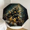 1pc Golden Christmas Tree Decorations Umbrella with Plastic Handle,Suitable for All Seasons Home Travel Outdoor UmbrellaDD1302