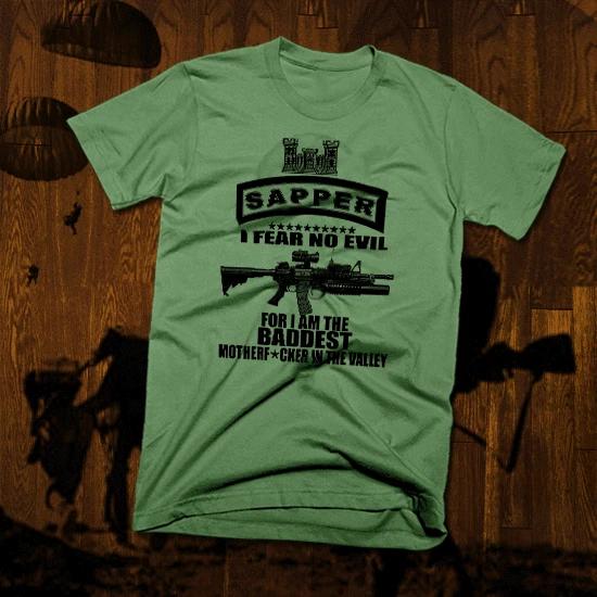 Combat Engineer T-Shirt Army Sapper Clear The Way Military Combat Veteran Tee XL