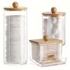 Bathroom Organizer Accessories Set Makeup Holder Storage with Clear Plastic Lids, Cotton Ball/Swabs Dispenser, Organizer Jar