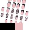 Love Curve Colored Diamond French Wearing Nail Short Rectangular Nail Fake Nails Nail Piece Manicure Fake Nails