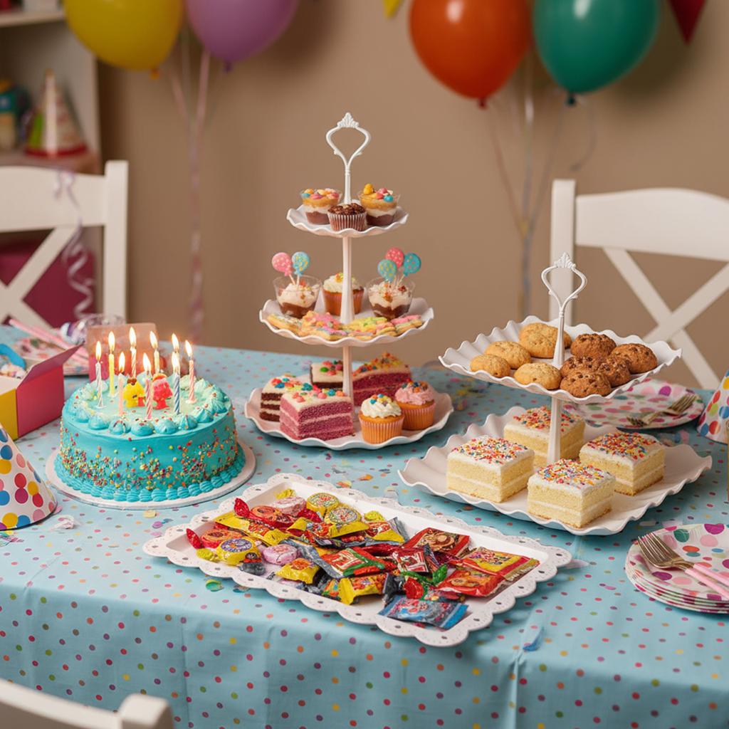 10Pcs Dessert Table Display Set Plastic Wedding Cake Stands Serving Stand Cup Cake Tier Tower for Tea Party Birthday Baby Shower