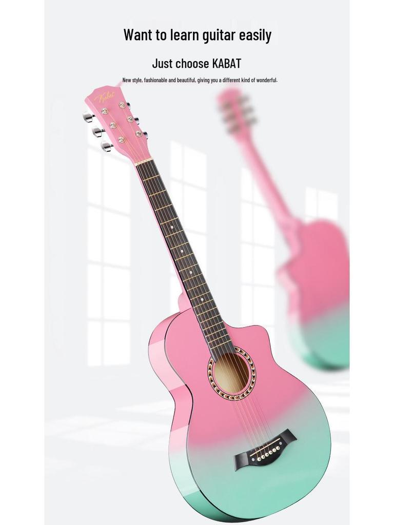 38-Inch Gradient Acoustic Wooden Guitar for Beginners