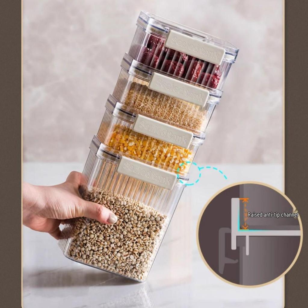 Food-Grade Transparent Airtight Jar for Whole Grains, Spices, and Dry Goods