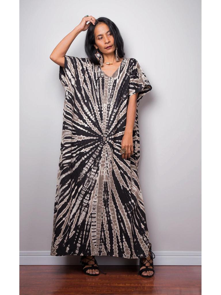 Rayon Tie-Dye Long Robe Bikini Cover-Up In 3 Colors