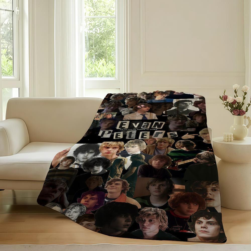 American Actor Evan Peters Blanket For Sofa Office Bed Plane Travel Sleep Read Relax Camping Soft And Warm