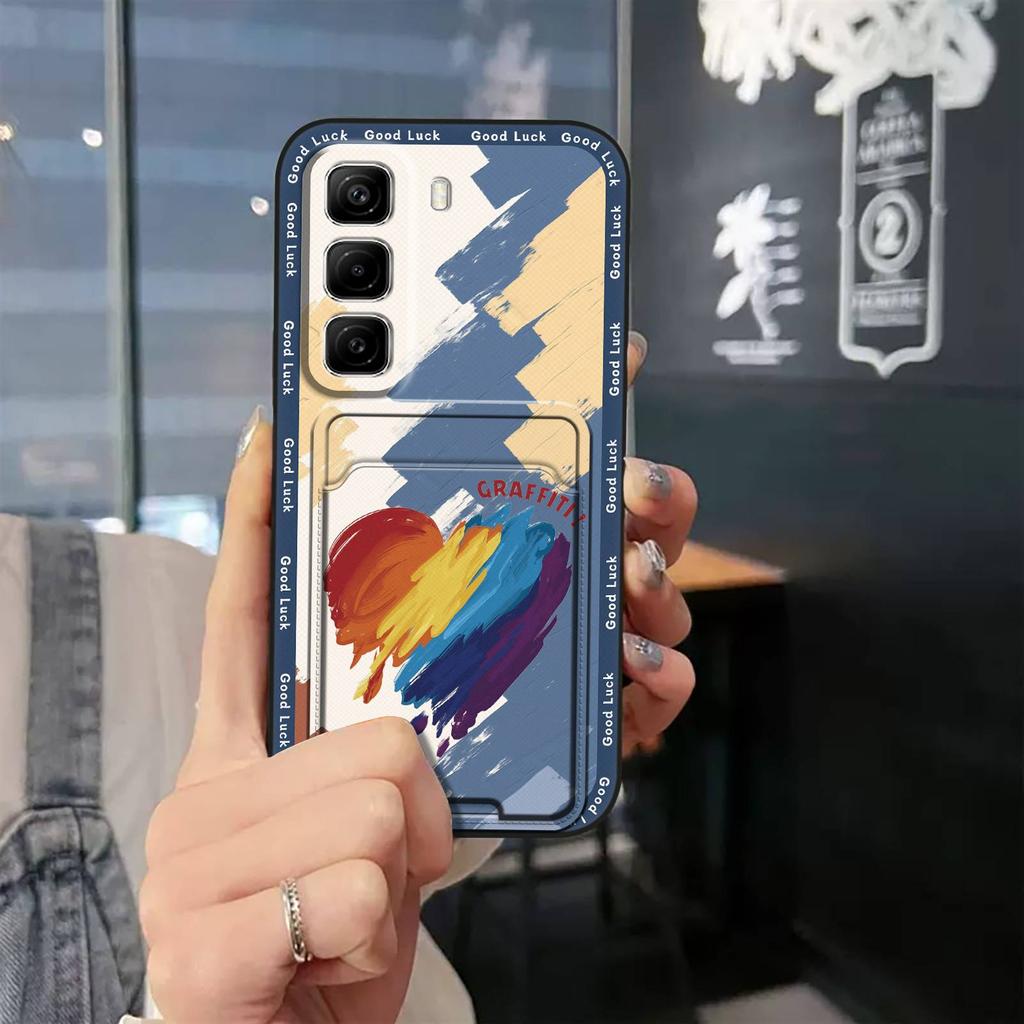 Graffiti Silikon Handyhülle Für infinix Hot50 5G/X6720 Cartoon Stoßfest Wasserdicht Kartenfach Schmutzabweisend Niedlich