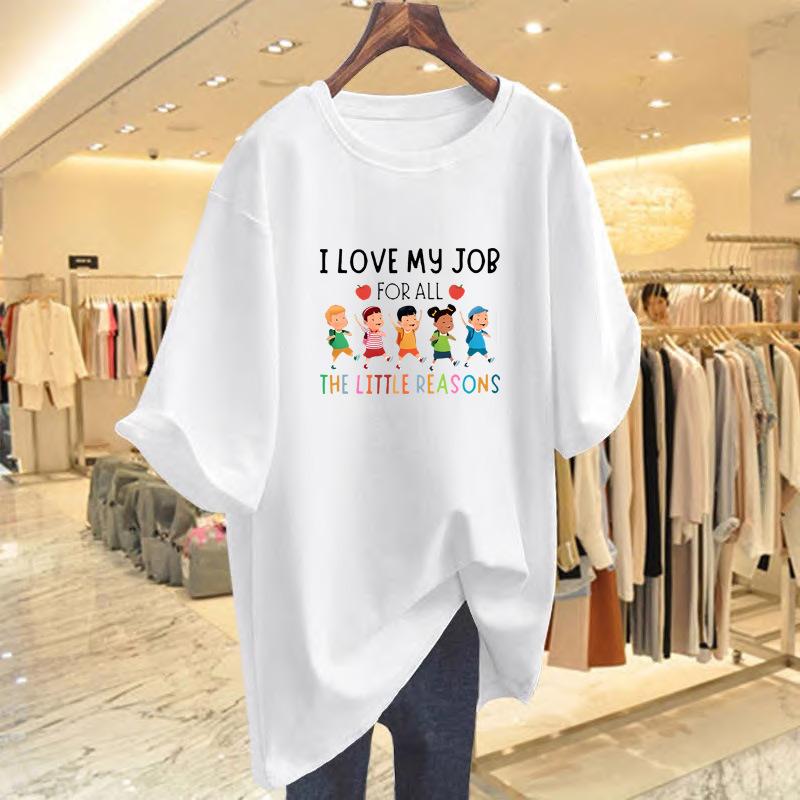 

Cotton short-sleeved t-shirt women s new white loose large-size top women s clothing S