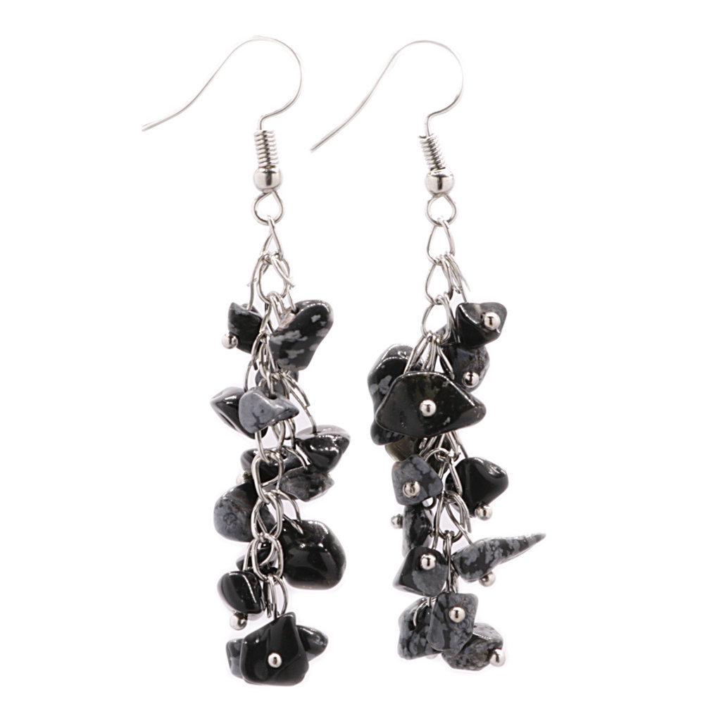 Handmade Crystal Irregular Chip Dangle Earrings with Alloy Hooks for Women – Multiple Styles