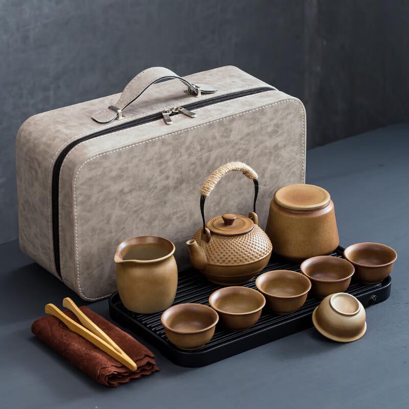 Wo Ding Coarse Pottery Kung Fu Travel Tea Set
