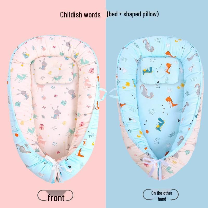 Tragbares Baby-Nestbett mit abnehmbaren waschbaren Stoßstangenpolstern - Faltbares und beruhigendes Design