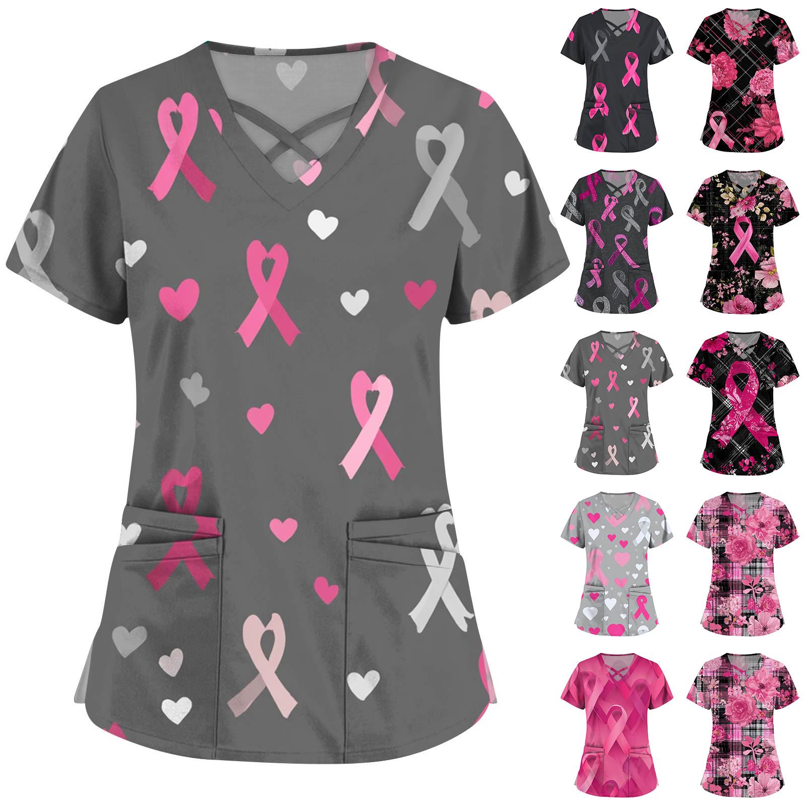 

Women s Fashion V-Neck Short Sleeve Overalls Double Layer Pocket Printed Tops Apparel XXXXXL фіолетовий