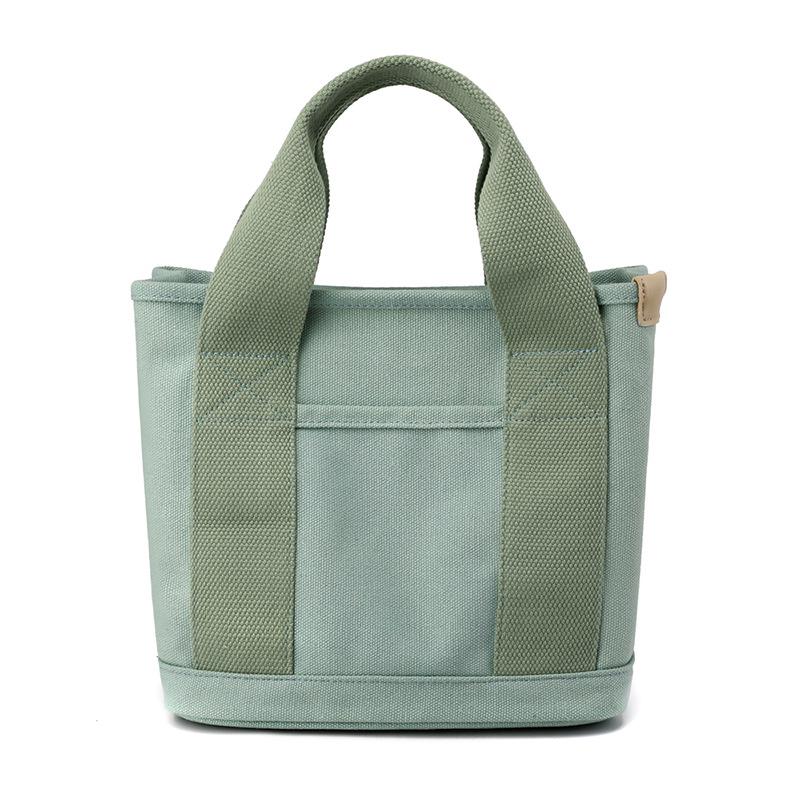 Compact Mille-Feuille Zippered Canvas Tote – Niche Single Shoulder Handbag