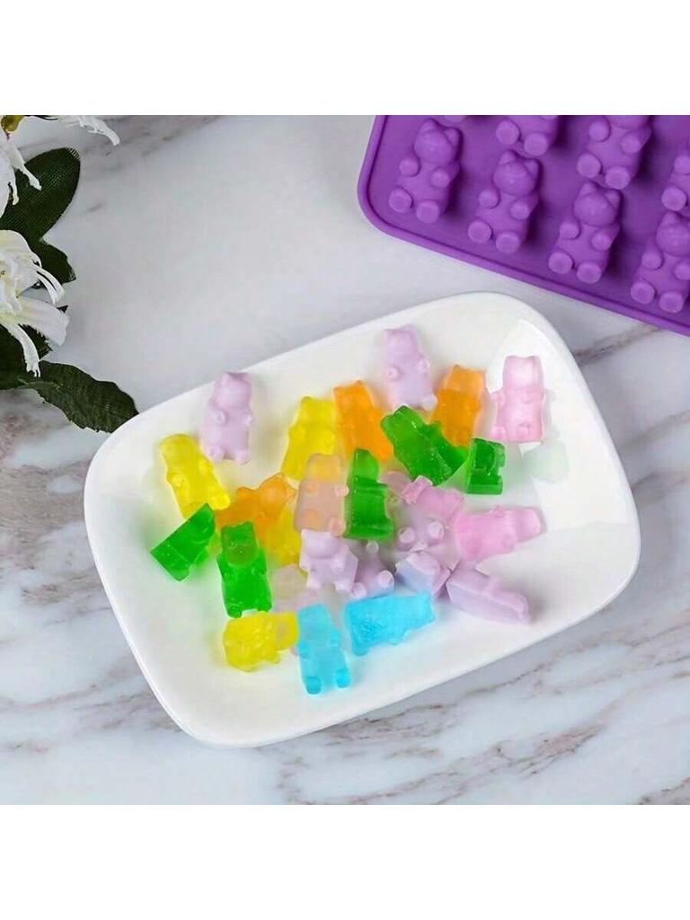 1pc 50 Grids Gummy Bear Mold Silicone Cute With Dropper Candy Chocolate Fondant Moulds DIY Baking Decoration Tools