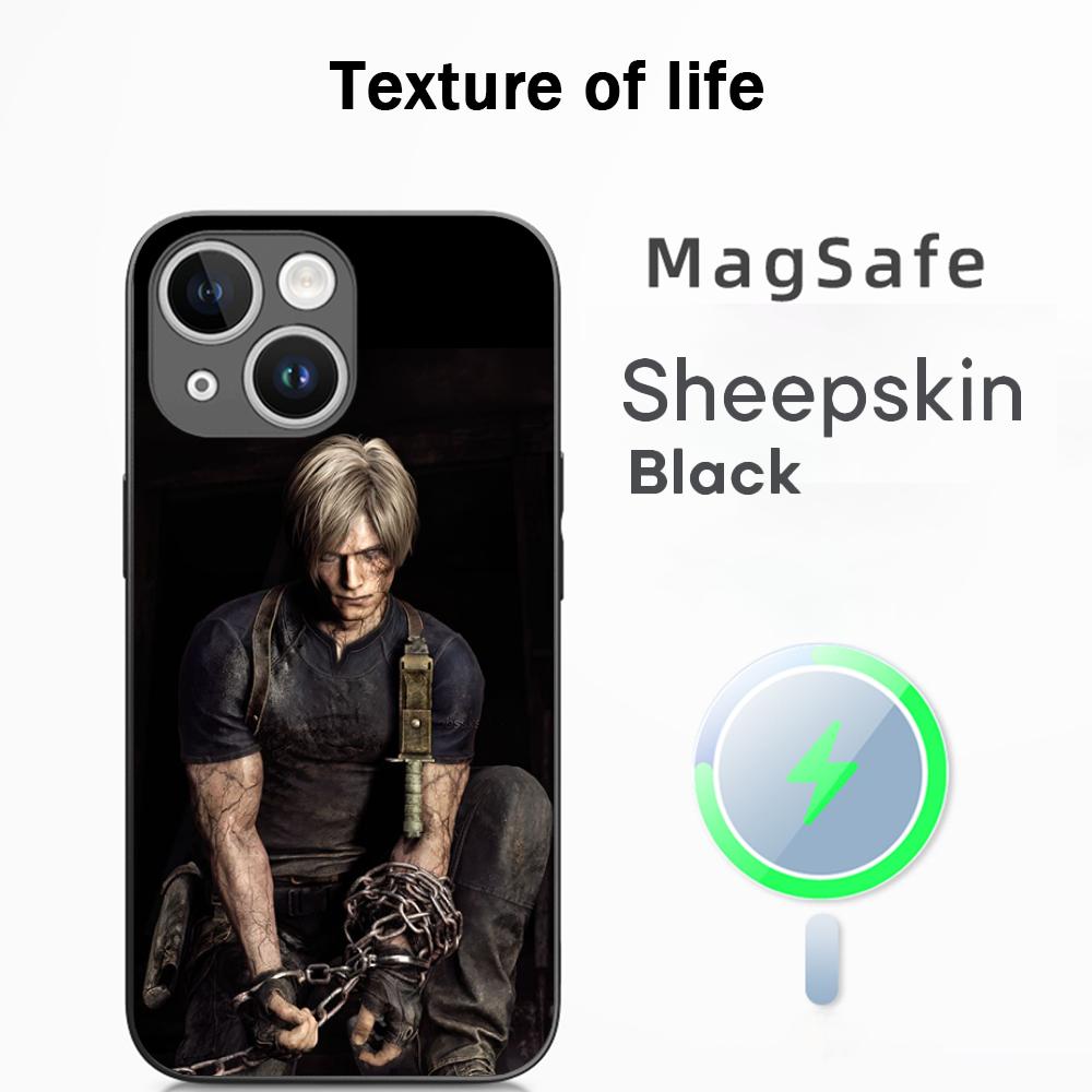 Ada wong X Leon hot game poster Phone Case For iPhone 17 16 15 14 13 12 Plus Pro Max  High-end Luxury Magsafe Sheepskin