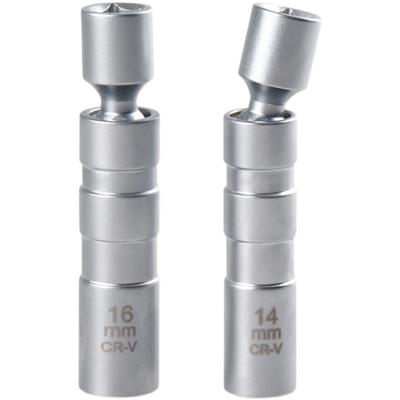 Spark Plug Wrench, Pack of 2 Magnetic Spark Plug Socket Universal Flexible Spark Plug Joint Insert, Spark Plug Socket Remover Installer Tool 14Mm/16Mm
