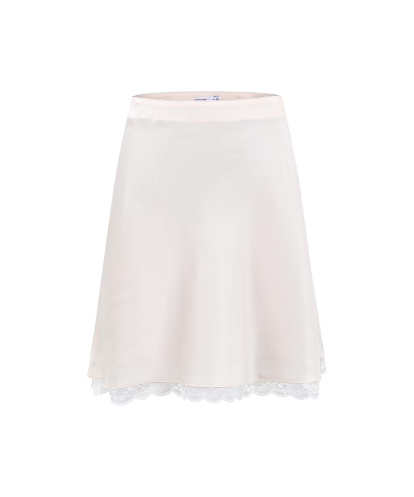 Leijeumiya Claire Lace Midi Skirt [Peach Pink]
