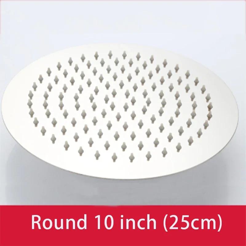 Indoor Bathroom Shower Head Square Round Ultra-thin Stainless Steel Bathroom Shower Head Bathroom Accessories