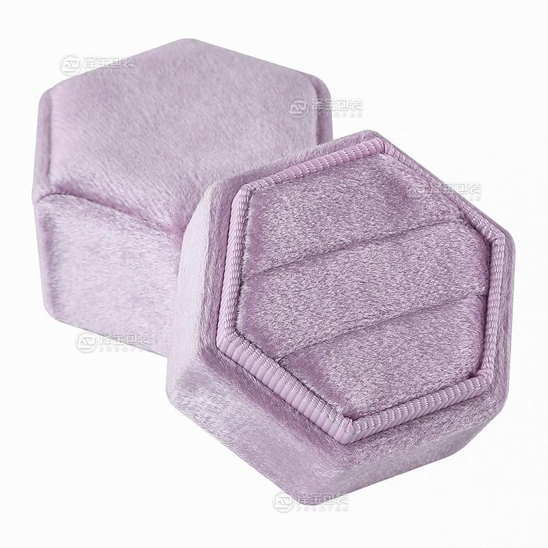 Flannel Hexagonal Jewelry Box for Bracelets and Rings