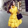 Women Winter Solid Color Down Jackets Warm Long Slim Female Big Swing Coat