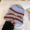 Hat Style Versatile Minimalist Retro Stripes Womens Warm Hatsbeanie Knitted