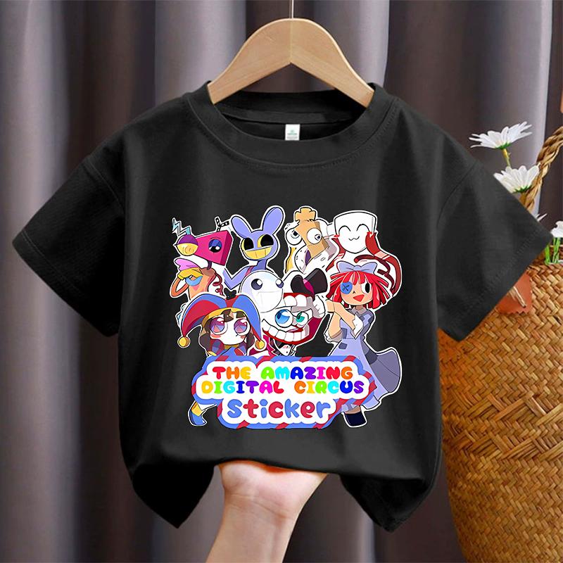The Amazing Digital Circus Children TShirt Cartoon Printed T Shirts Boys Casual Sports Short Sleeves Tops Summer Kids Clothing