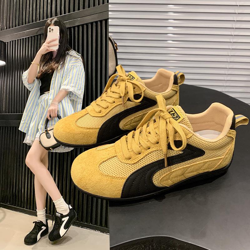 Retro mesh breathable red soft-soled Forrest Gump shoes 2025 thick-soled shit-stepping summer new sports and leisure women's shoes