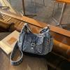 Denim Crossbody Bag for Women, Fashionable Everyday Shoulder Bag with Front Pocket Casual Style Handbag