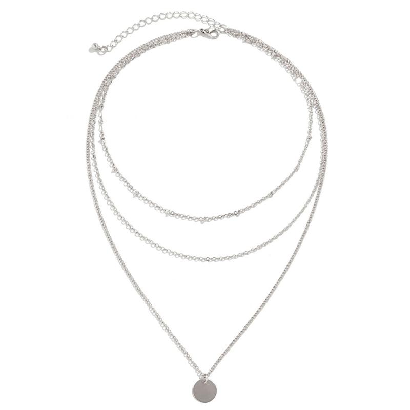 Chic Multi Layer Necklace Featuring High Quality Metal Sequins And Imitation Pearls Ideal For Trendy Occasions