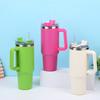 1.2L Large Capacity Car Thermos Cup With Handle And Straw,Double Layer Stainless Steel Vacuum Flasks,Outdoor Travel Water Bottle