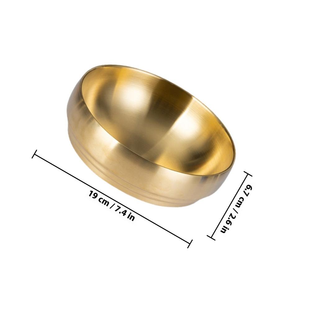 Stainless Steel Cold Noodle Round Reusable Serving Bowl For Salad Fruit Dessert Kitchen Food Supplies Mixing Noodle Bowl