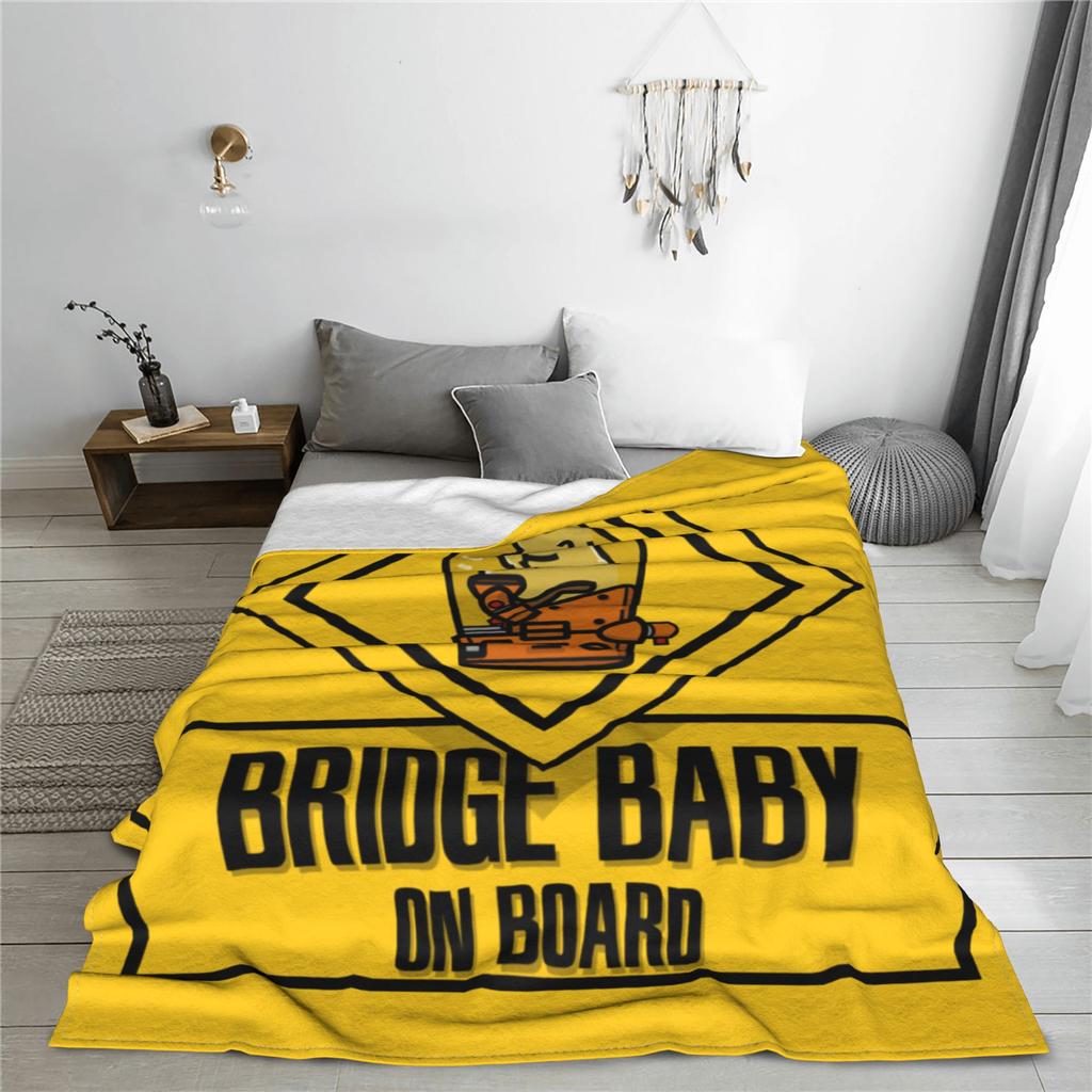 Bridge Baby on Board Wool Blanket Death Stranding Creative Throw Blanket for Bed Sofa Couch 125*100cm Rug Piece,